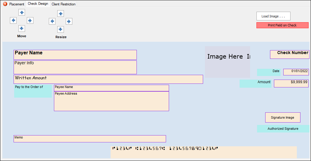 Check Desgin tab screen